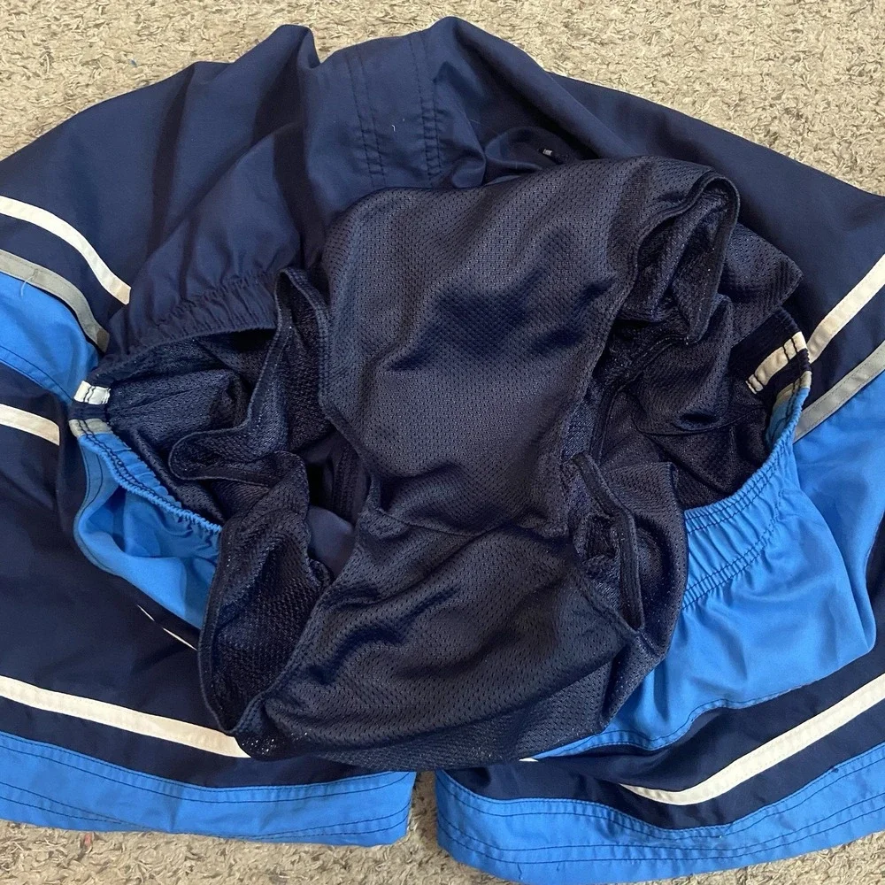 Vintage Nike Swim Trunks Mens XXL Blue Hybrid Mesh Lined Shorts Y2K